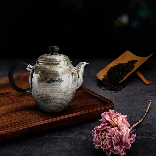 手工锤纹银壶泡茶壶 商品图0