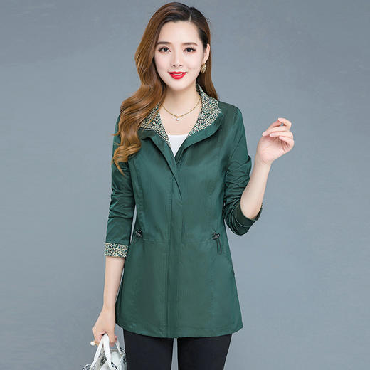 YWE  M2065修身连帽大码气质优雅风衣外套 商品图2