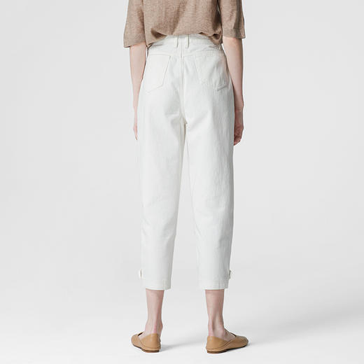 famecoco范可儿白色裤子女宽松显瘦百搭休闲裤F211GA006 商品图2