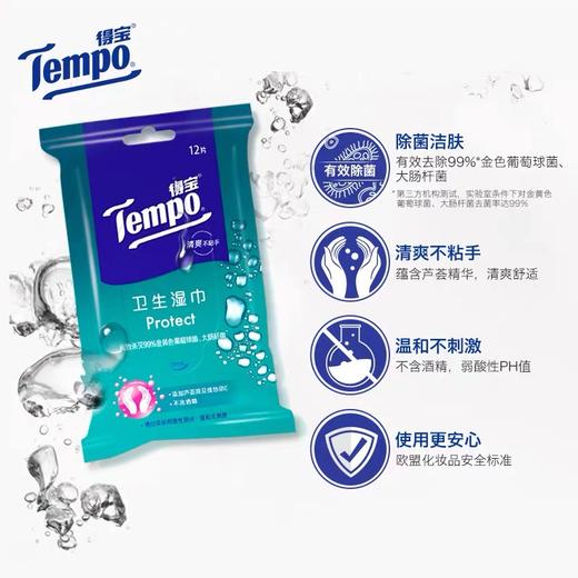 得宝（Tempo） 卫生湿巾12片/包x10包 共120片 抽取式湿巾 商品图1