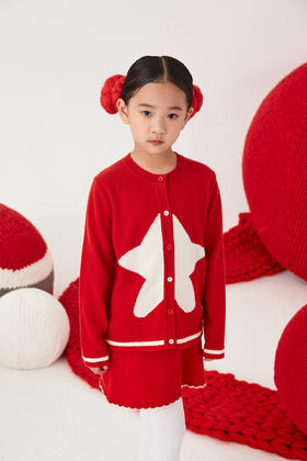  秋冬 羊绒针织星星女童开衫  SJF92T174N