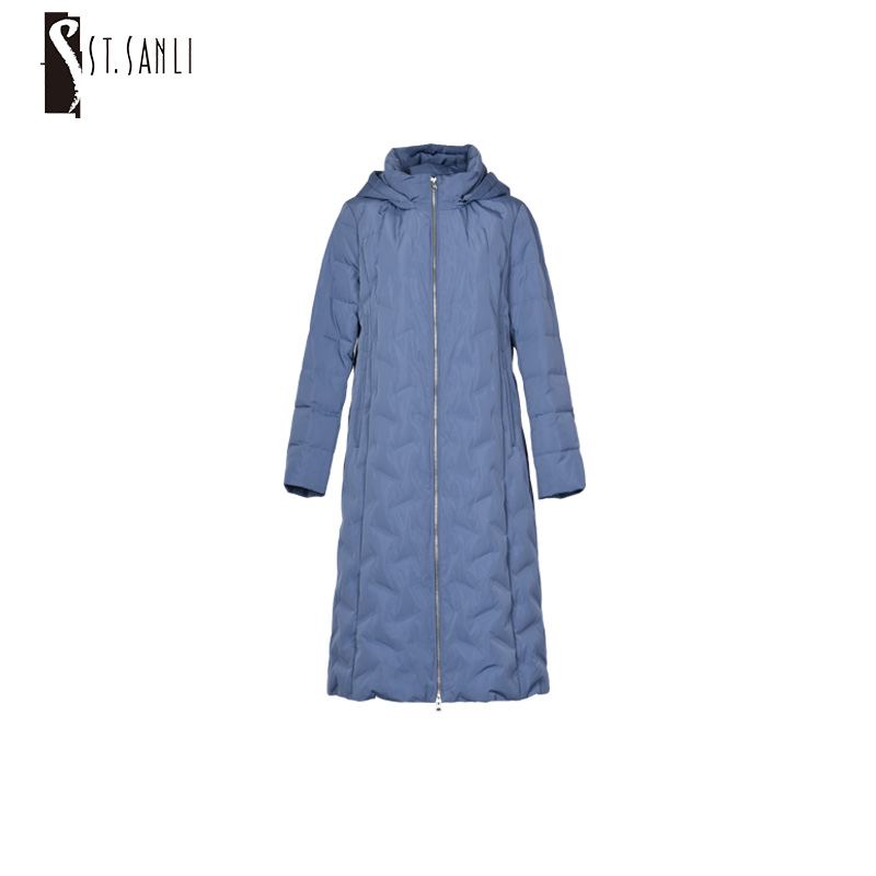 圣三利女装  带帽中长羽绒服SL1941699