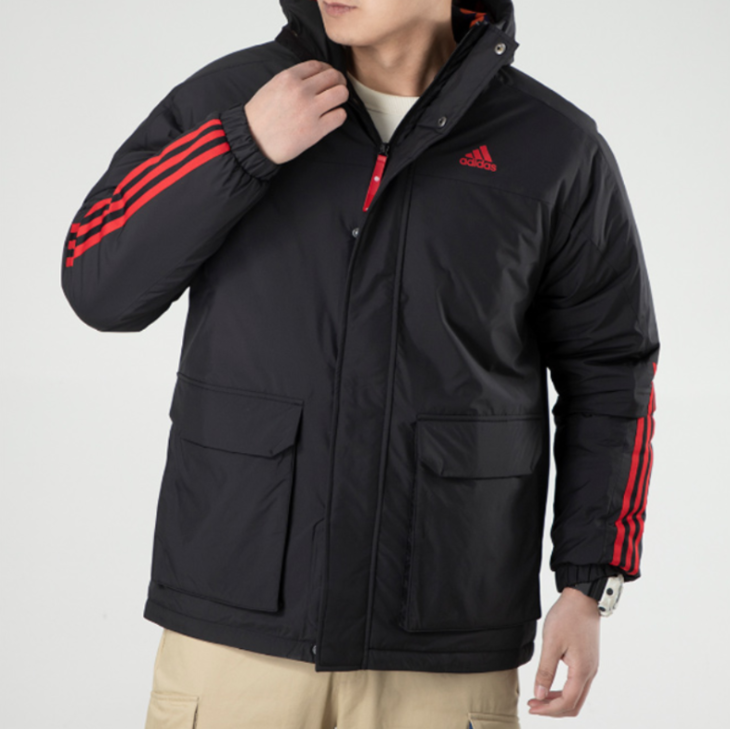 【金牛贺岁】阿迪达斯棉服男2021新年款红色本命年牛年加厚保暖棉衣