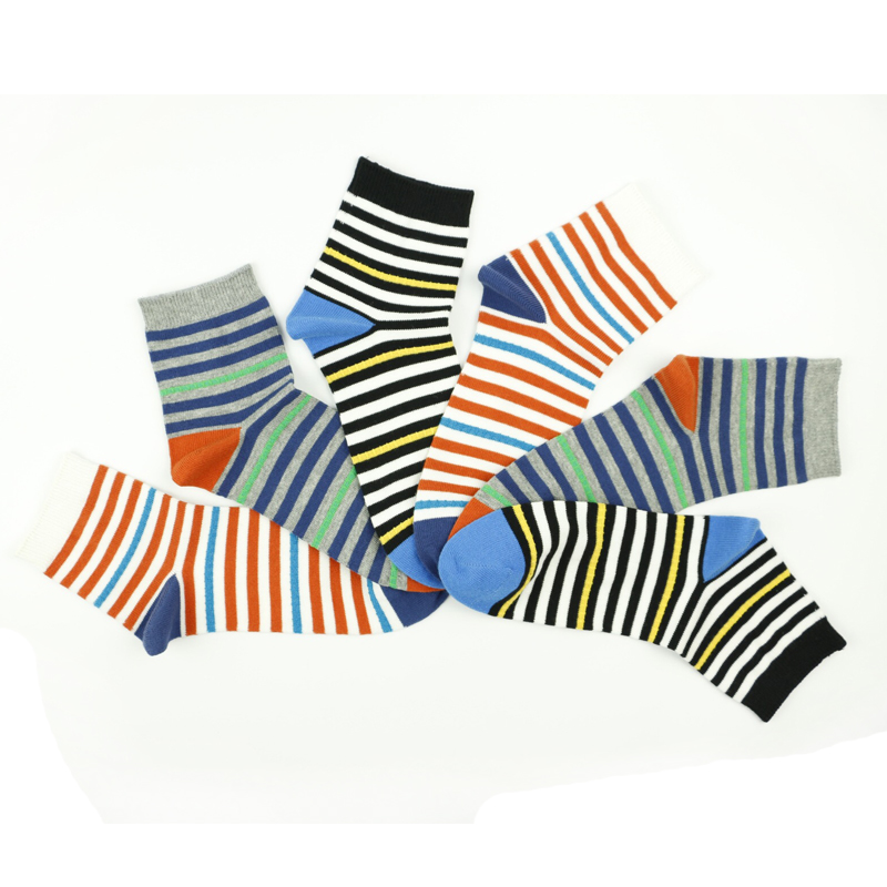 【49元6双】男丨男士条纹时尚休闲袜 舒适透气柔软时尚【6251】