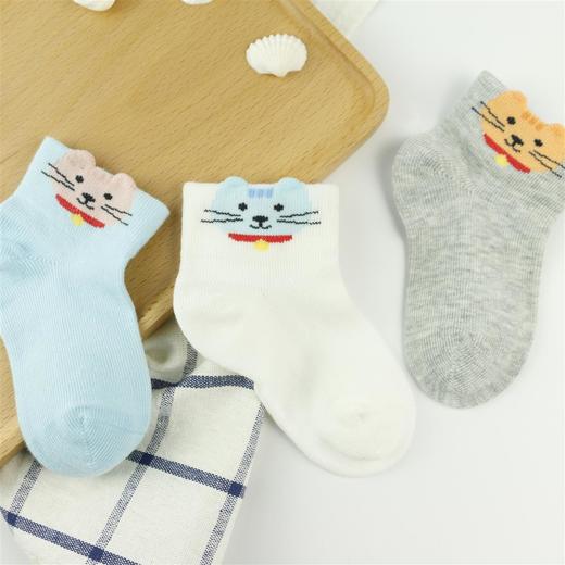 【19元6双】【1-3岁】小童立体卡通精梳棉短袜 【813201】 商品图0