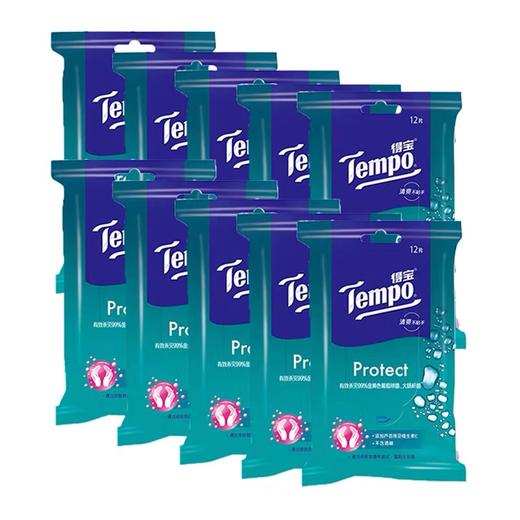 得宝（Tempo） 卫生湿巾12片/包x10包 共120片 抽取式湿巾 商品图0
