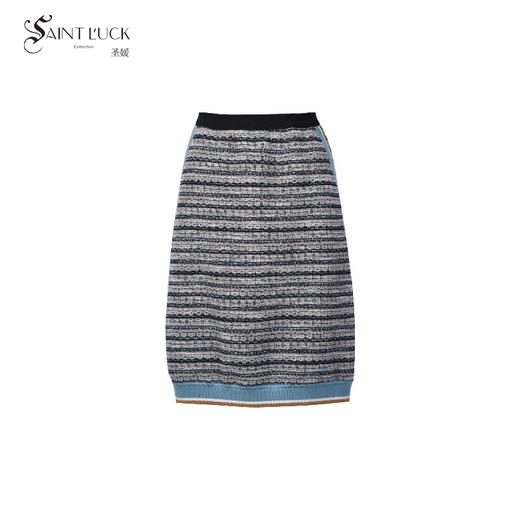 SAINT L’UCK/圣媛女装   时尚休闲彩条针织半身裙SA320B01 商品图0