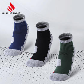 肌动MSW906中筒户外沙漠徒步登山袜男加厚毛巾底跑步运动袜女防滑减震速干透气耐磨袜子