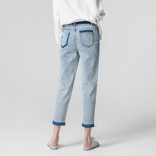 famecoco范可儿牛仔裤女直筒设计感裤子F211GA005 商品图2