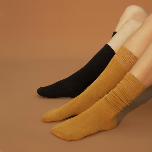 LRECNAVA运动长袜女中筒跑步健身秋冬小腿袜透气纯色棉袜半截棒球 商品图1