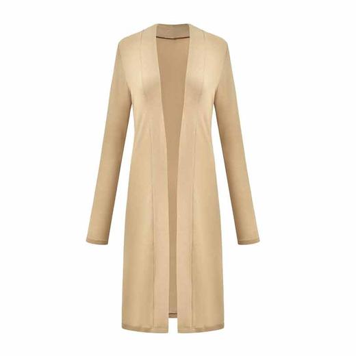 【细针织面料】侧开叉春秋针织衫开衫女中长款长袖外套上衣 商品图4