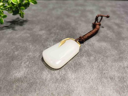 【御珠宫坊】金镶羊脂白玉竹牌 商品图2