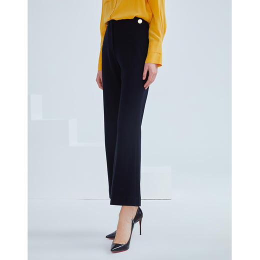 EITIE爱特爱女装春季新款气质通勤职业百搭显瘦微喇直筒长裤6405112 商品图2