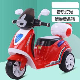 【电动车】电动摩托车 早教音乐带闪光儿童电动三轮摩托