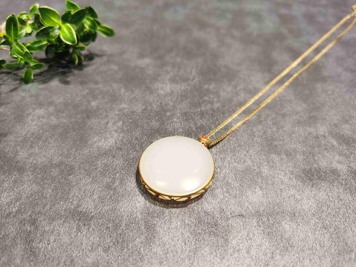 【御珠宫坊】金镶羊脂白玉圆牌 商品图2