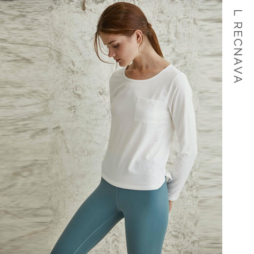 【棉感面料】运动罩衫女长袖速干瑜伽跑步健身衣-不带胸垫 商品图1