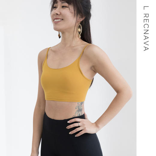 【裸感】一体式胸垫 肩带可调运动内衣女低强度美背瑜伽背心bra 商品图3