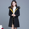 WE- JJ-88825 大毛领连帽棉衣外套女中长款2020冬新款修身加厚保暖气质羽绒棉服 商品缩略图0