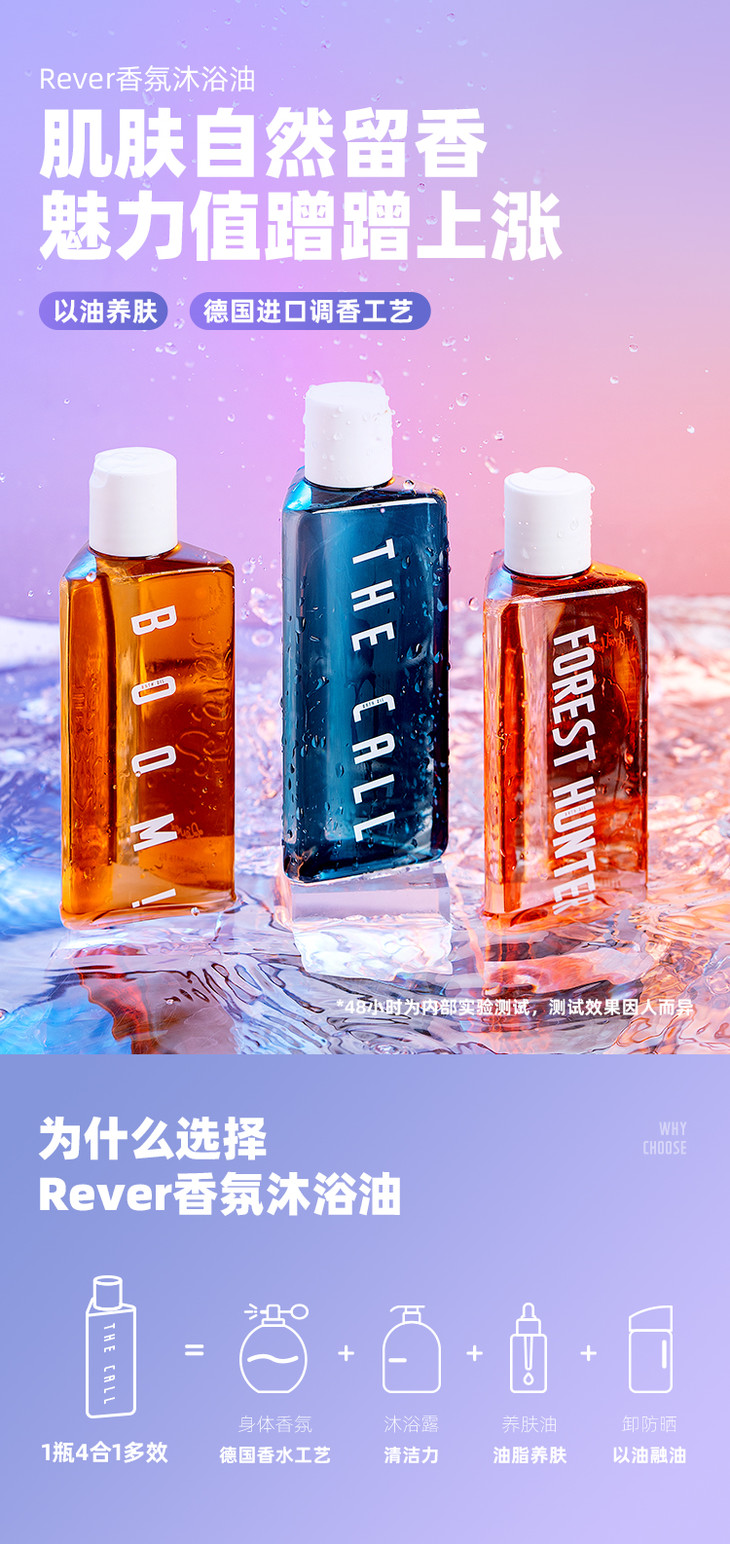 特质调香rever水感香氛沐浴油沐浴露持久留香焕滋润保湿香体