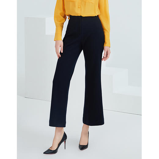 EITIE爱特爱女装春季新款气质通勤职业百搭显瘦微喇直筒长裤6405112 商品图3