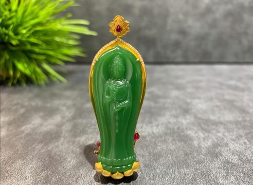 【御珠宫坊·传承系列】金镶碧玉观音吊坠 商品图1