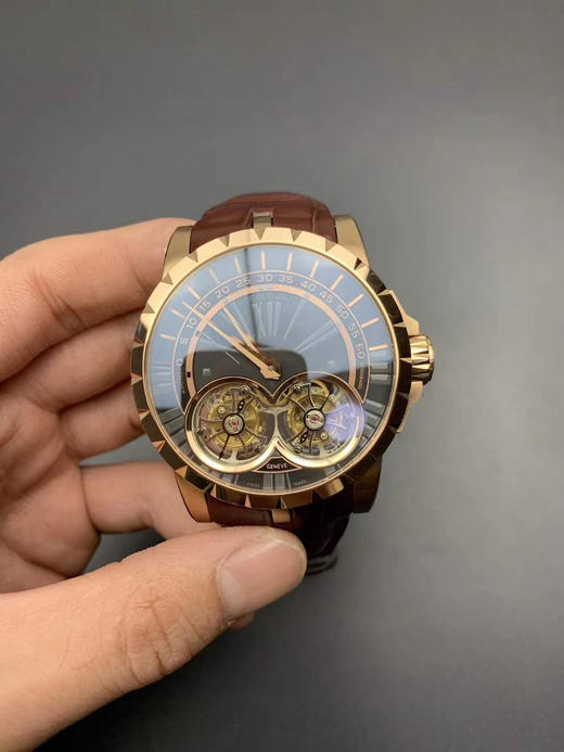 JB罗杰杜比王者系列双飞行陀飞轮，搭载两颗飞行真陀飞轮稳定运行，史上价值最高的复刻手表。男士腕表，皮表带，陀飞轮机芯 商品图2