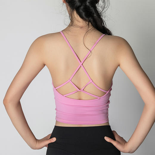 LRECNAVA运动背心女美背外穿带胸垫聚拢瑜伽健身房吊带上衣夏 商品图1