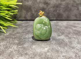 【御珠宫坊】金镶碧玉佛吊坠