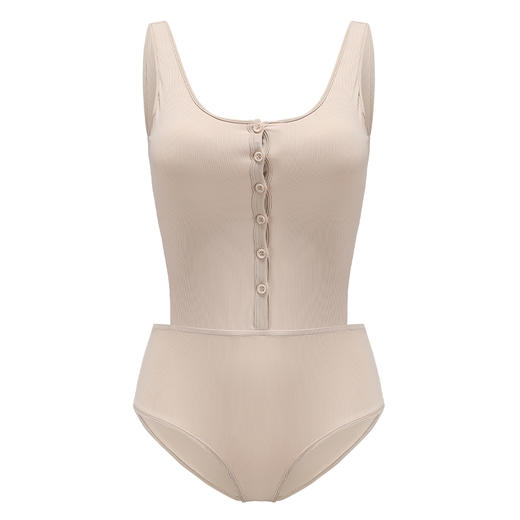 【螺纹面料】带胸垫后背露腰瑜伽服女无袖连体衣-裆部无按扣 商品图4