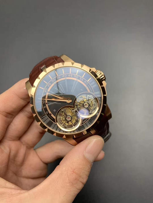 JB罗杰杜比王者系列双飞行陀飞轮，搭载两颗飞行真陀飞轮稳定运行，史上价值最高的复刻手表。男士腕表，皮表带，陀飞轮机芯 商品图3