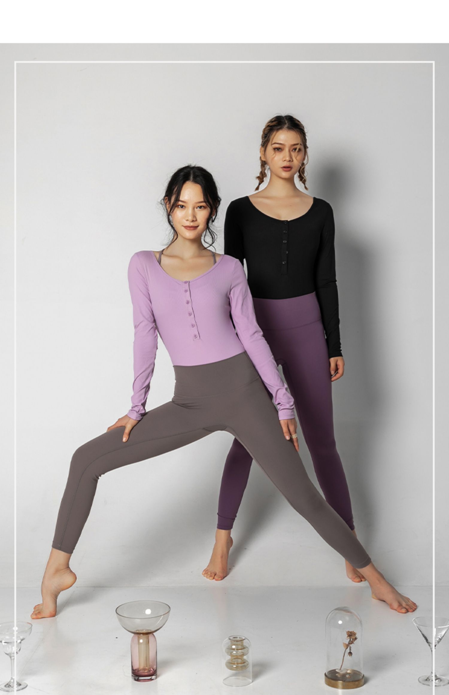 l recnava秋冬长袖空中瑜伽连体服修身健身一体式连衣裤运动套装