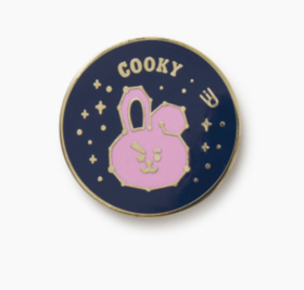 韩国 可爱Line Friends BT21 COOKY宇宙之星圆形金属徽章JPY带授权招加盟代理