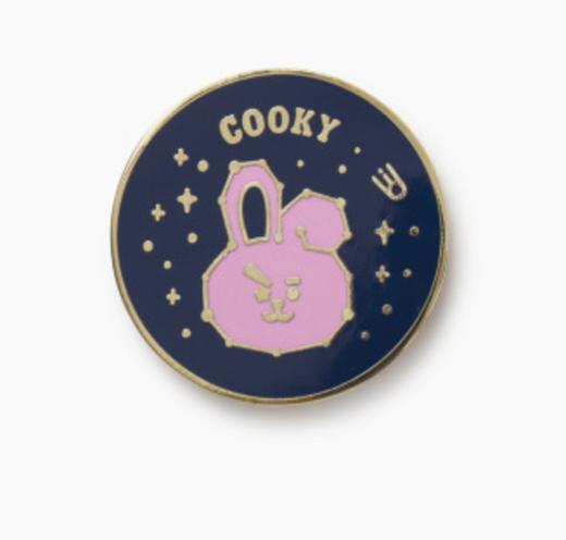 韩国 可爱Line Friends BT21 COOKY宇宙之星圆形金属徽章JPY带授权招加盟代理 商品图0