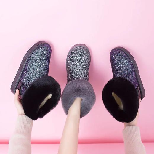 PDD-【加厚雪地靴】女短筒短靴带毛冬季新防滑加厚保暖棉鞋加绒靴子 商品图0