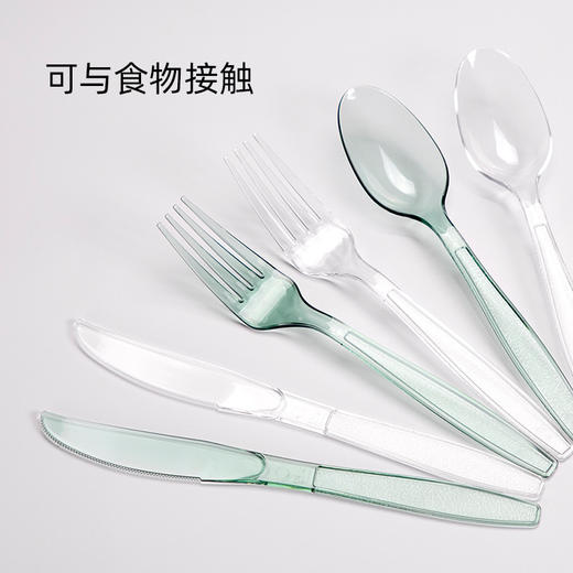 喇叭花一次性刀叉勺PS硬塑料勺长柄西餐叉子勺子牛排刀1000支水果沙拉勺 商品图4