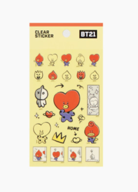 韩国 可爱Line Friends BT21 TATA清除贴纸JPY带授权招加盟代理