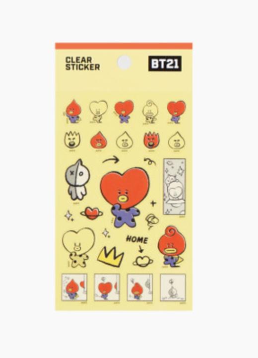 韩国 可爱Line Friends BT21 TATA清除贴纸JPY带授权招加盟代理 商品图0