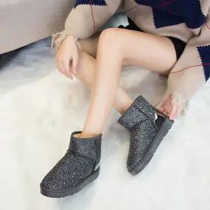 PDD-【加厚雪地靴】女短筒短靴带毛冬季新防滑加厚保暖棉鞋加绒靴子 商品图3