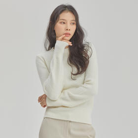 MIXXO韩国基本款圆翼螺纹毛衣纯色单件慵懒风秋冬JPY带授权招加盟代理