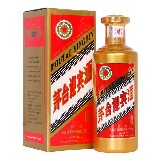 茅台迎宾酒 同心同愿 金迎宾酒 53度酱香型 500ml*6瓶整箱装 商品图0