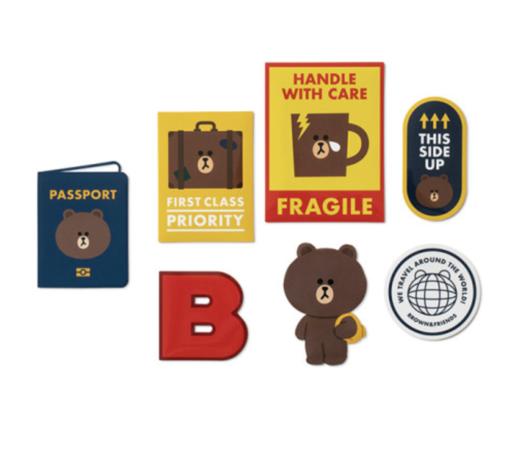 韩国 可爱Line Friends布朗和莎莉旅行承运人贴纸包JPY带授权招加盟代理 商品图1