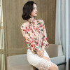 KQL-290293春装新款气质长袖木耳边花色真丝衬衫 商品缩略图4