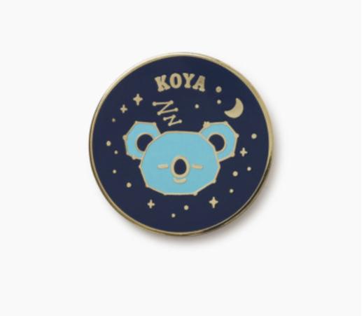 韩国 可爱Line Friends BT21 KOYA宇宙之星圆形金属徽章JPY带授权招加盟代理 商品图0