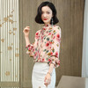 KQL-290293春装新款气质长袖木耳边花色真丝衬衫 商品缩略图3