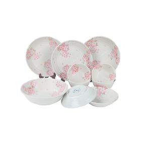 MINOYAKI/美浓烧 日本进口间取樱花餐具碗盘碟10件套装JPY带授权招加盟代理
