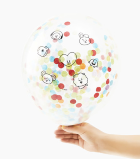 韩国 可爱Line Friends BT21五彩纸屑气球套装（2型）JPY带授权招加盟代理