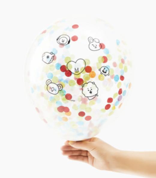 韩国 可爱Line Friends BT21五彩纸屑气球套装（2型）JPY带授权招加盟代理 商品图0