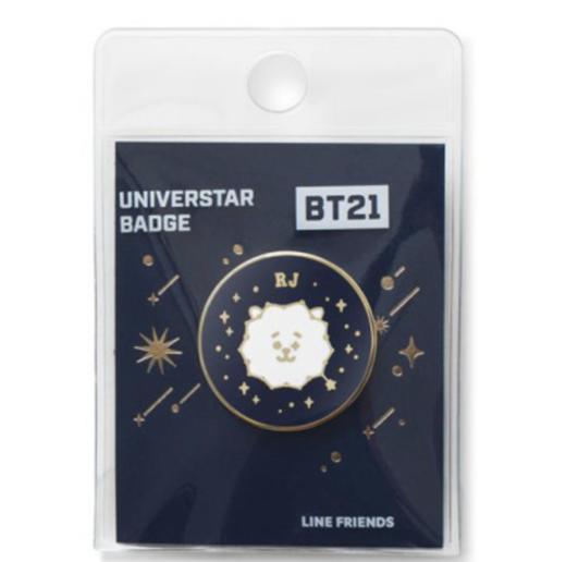 韩国 可爱Line Friends BT21 RJ宇宙之星圆形金属徽章JPY带授权招加盟代理 商品图1