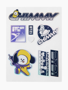 韩国 可爱LINE FRIENDS BT21 CHIMMY太空Wapen装饰贴纸JPY带授权招加盟代理