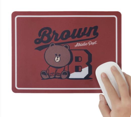 韩国 可爱Line Friends棕色大学鼠标垫红色JPY带授权招加盟代理 商品图0